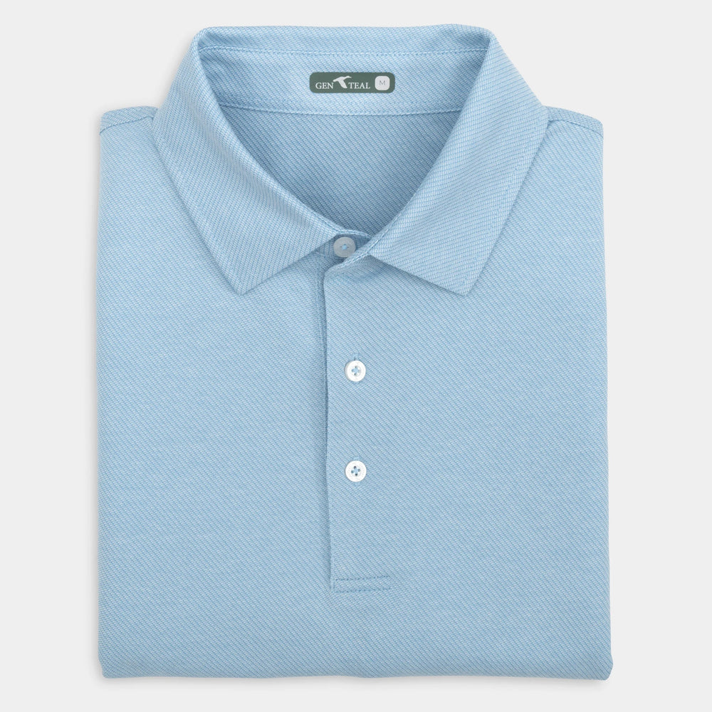 GenTeal Scales Texture Polo- Bluebell