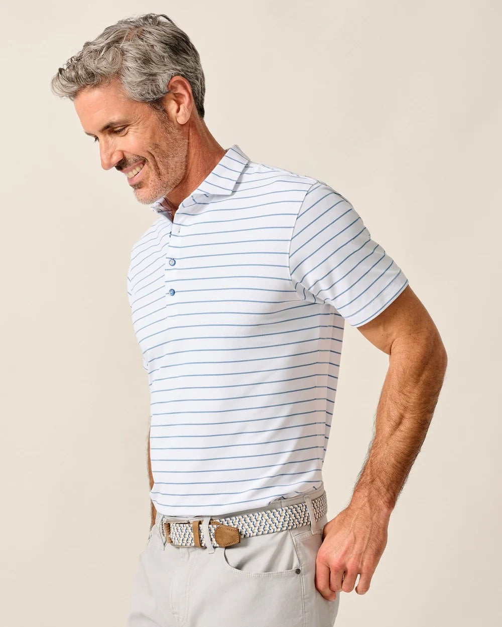 Johnnie-O Performance Mesh Polo - Kerwin White Tide