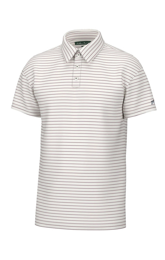 Southern Pointe horizon Stripe Performance Polo - White /Elderberry