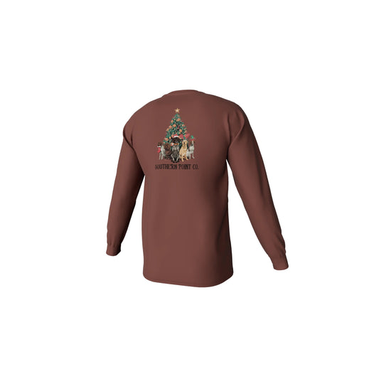 Southern Pointe Gun Dog Christmas Long Sleeve Pocket Tee
