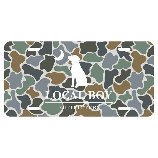 Local Boy License Plate (Forest Camo Bluff)