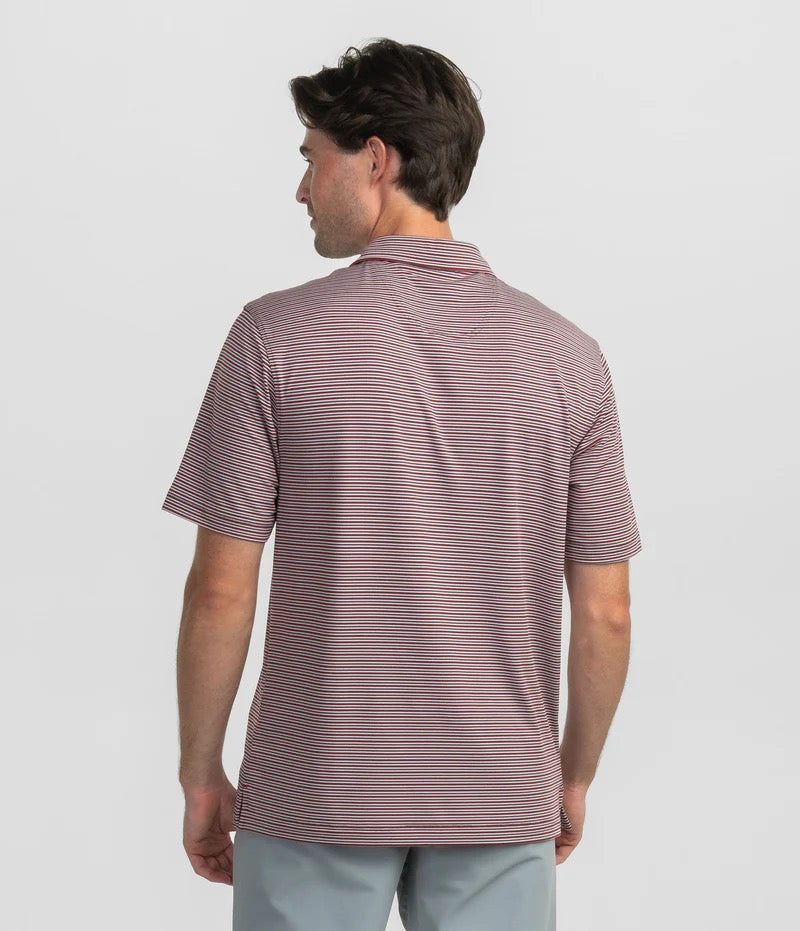 Southern Shirt Scoreboard Stripe Polo - Red Coal