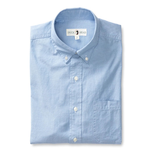 Duck Head Cotton Oxford Sport Shirt Morris Solid Blue