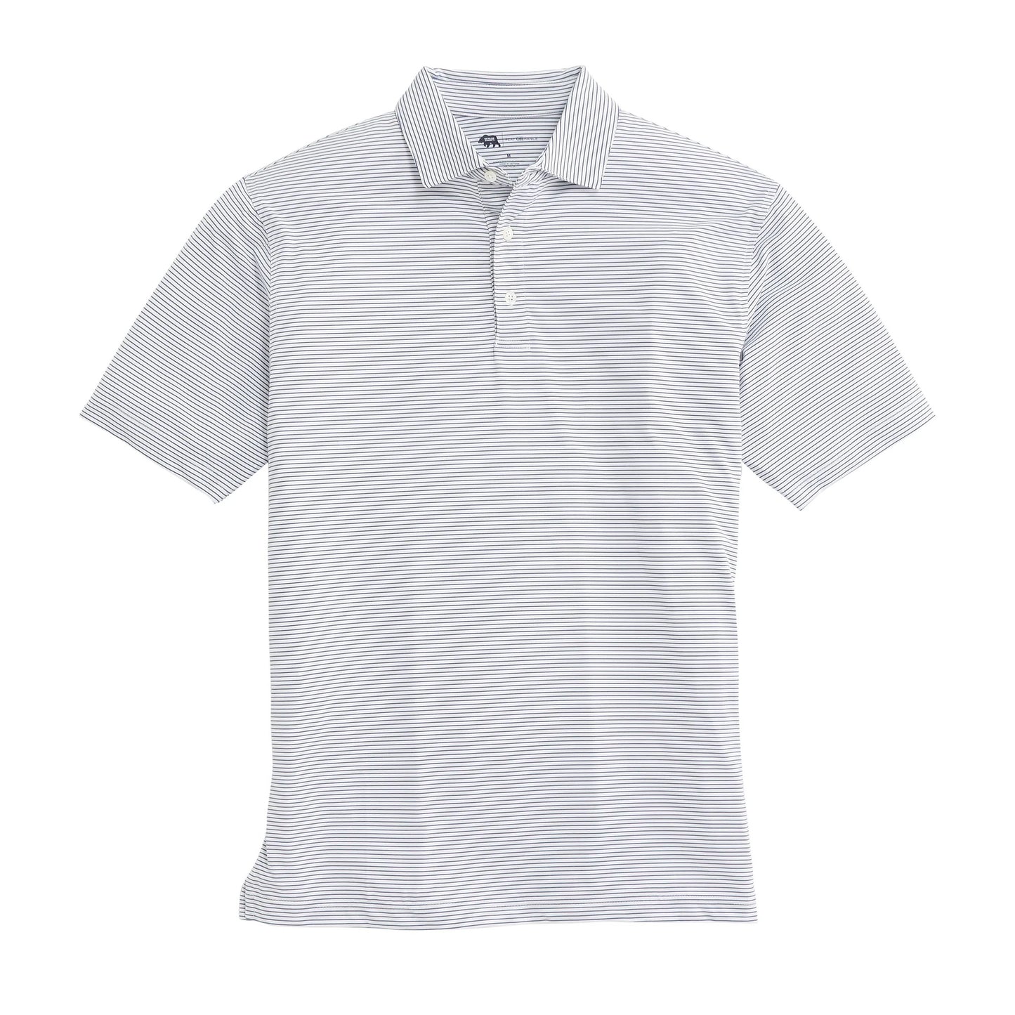 Onward Reserve Birdie Stripe Performance Polo - White/Navy