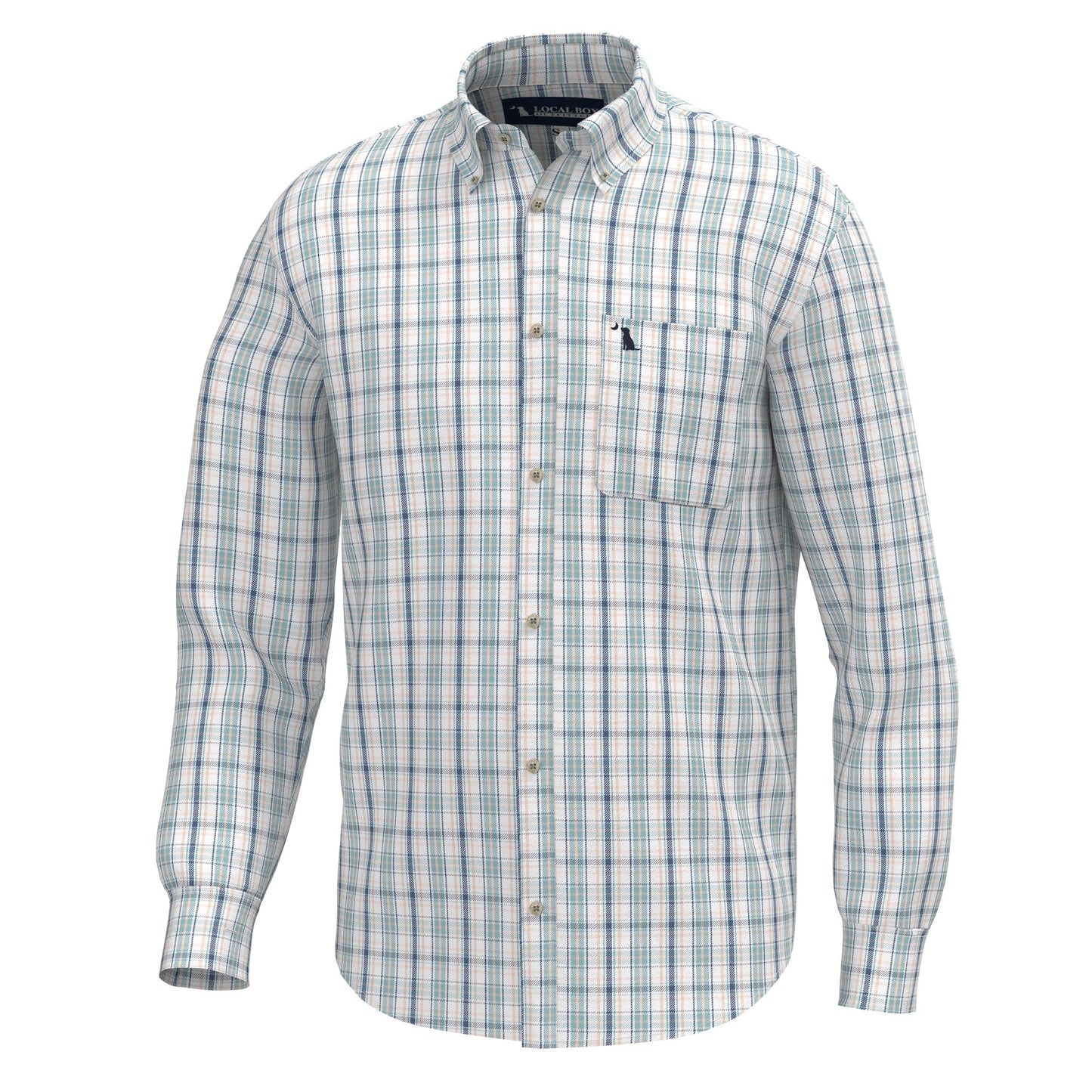 Local Boy Sherry Dress Shirt - Spearmint/Plum/Peach
