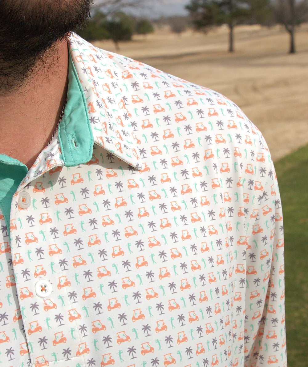 Southern Shirt Par Fore Printed Polo (Palm Drive)
