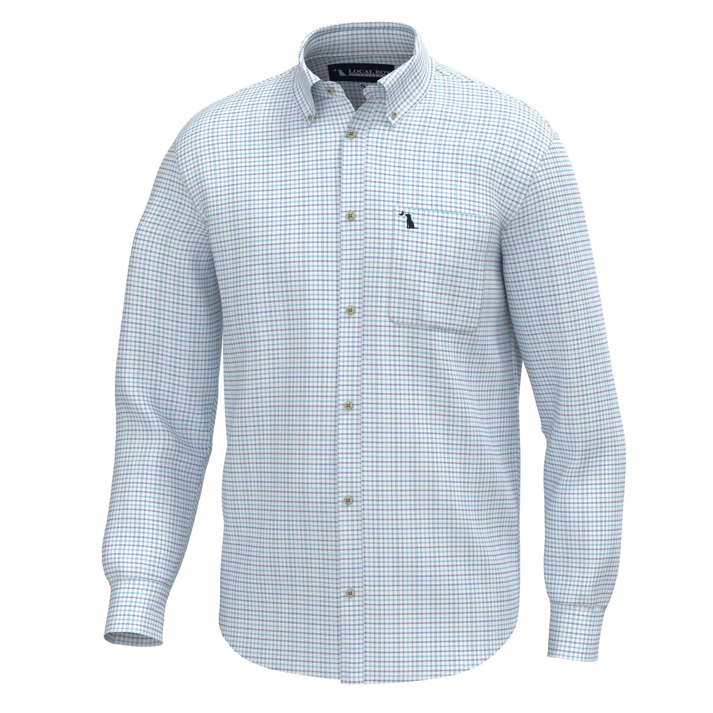 Local Boy Blythe Dress Shirt - Purple/Sky Blue/Plum