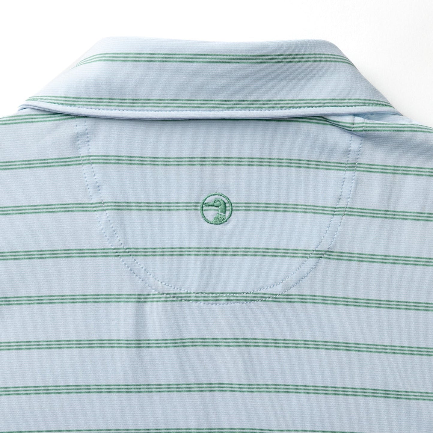 Duck Head Long Drive Performance Polo - Eldred Stripe Sky Blue