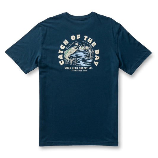 Duck Head Catch Of The Day Short Sleeve T-Shirt -Mallard Blue