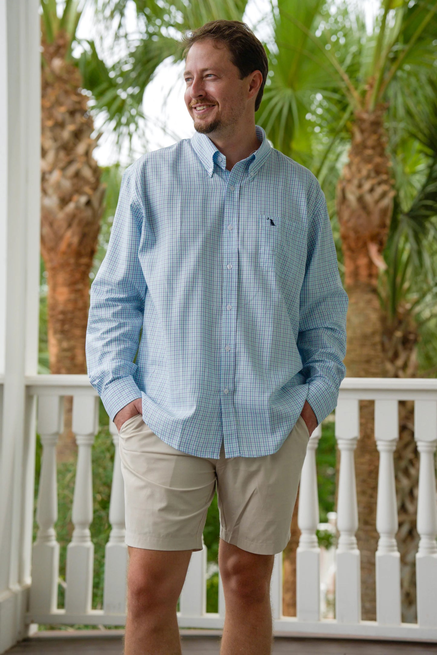 Local Boy Blythe Dress Shirt - Purple/Sky Blue/Plum