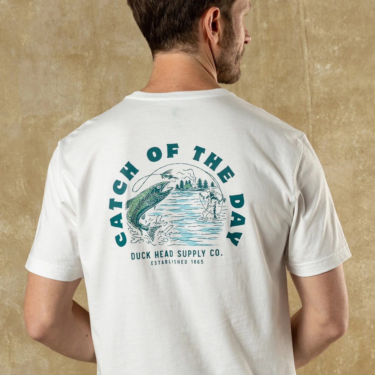 Duck Head Catch Of The Day Short Sleeve T-Shirt -Soft White
