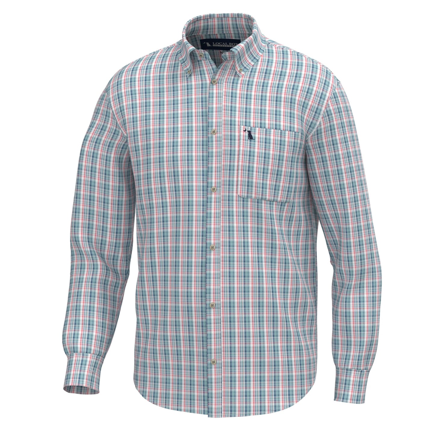 Local Boy Lee Dress Shirt - Spearmint/Plum/Pink