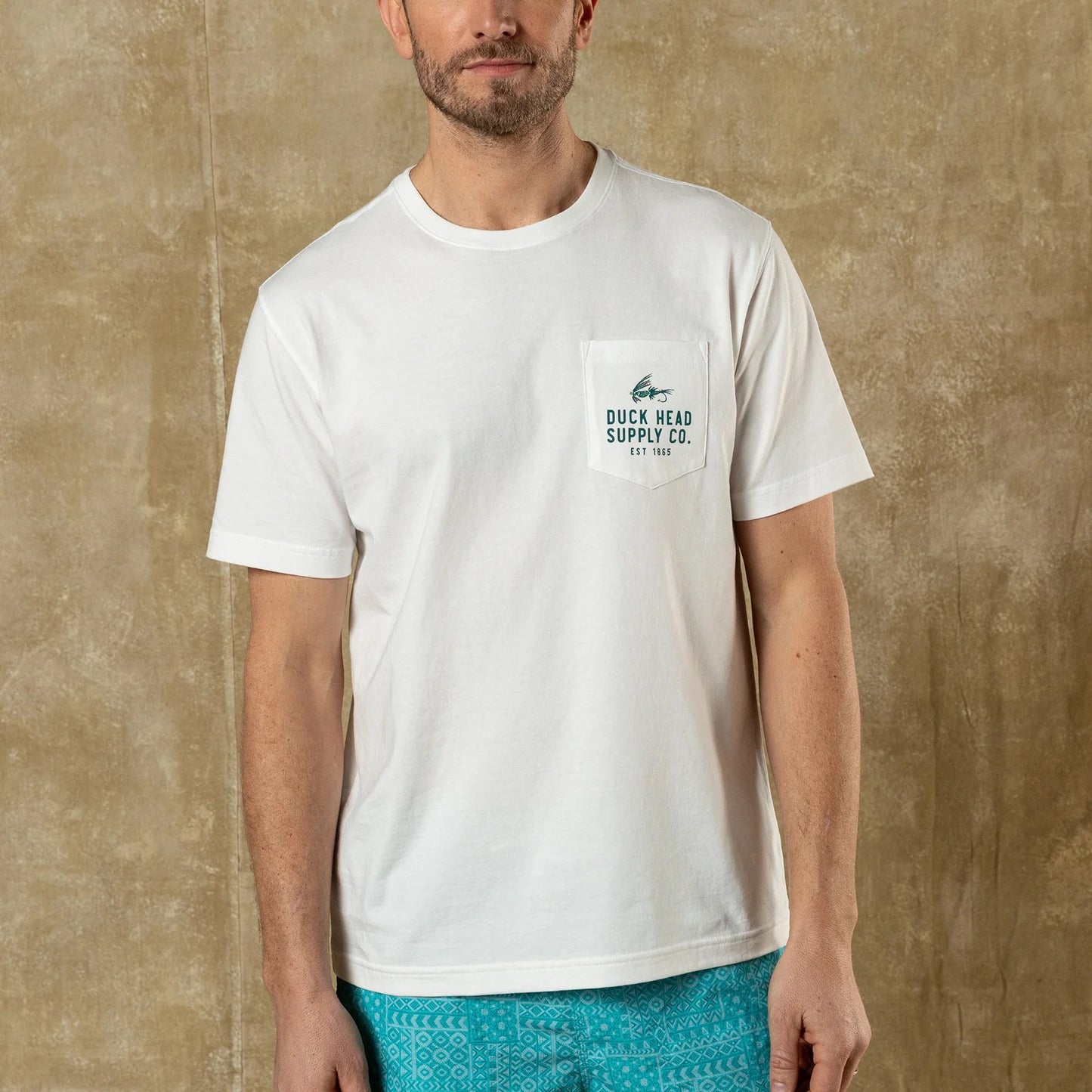 Duck Head Catch Of The Day Short Sleeve T-Shirt -Soft White