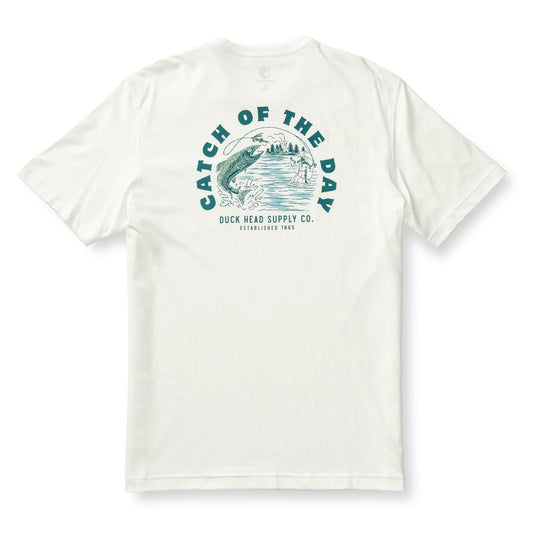 Duck Head Catch Of The Day Short Sleeve T-Shirt -Soft White