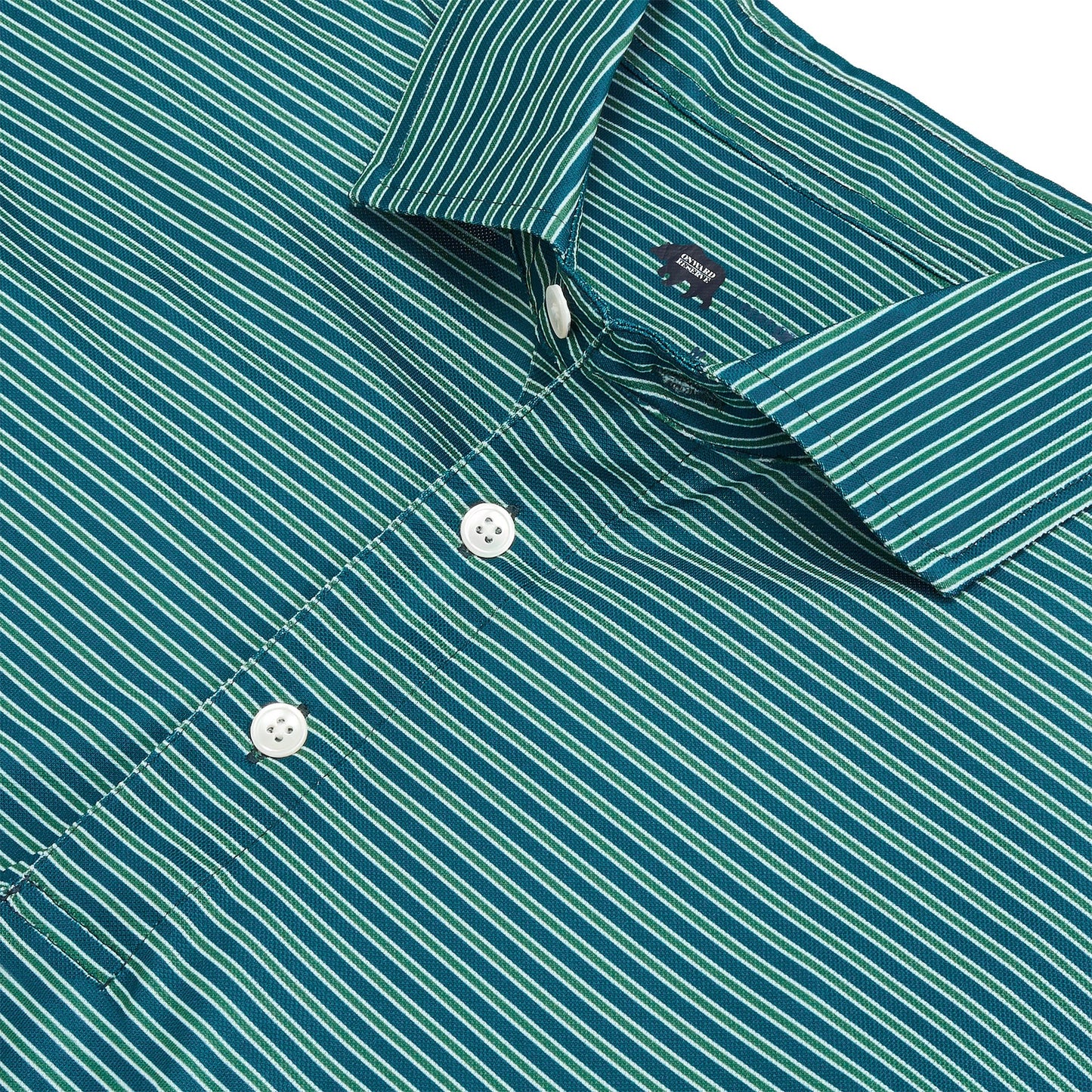 Onward Reserve Trophy Stripe Performance Pique Polo - Blue Wing Teal