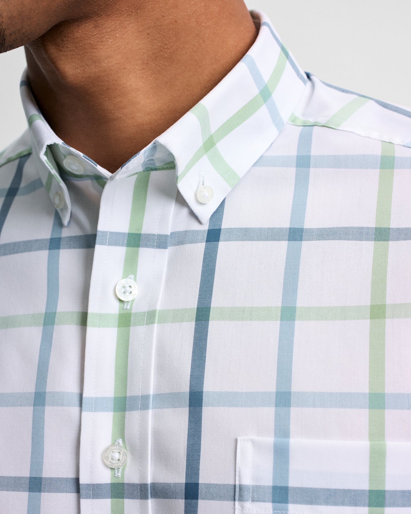 GenTeal Windowpane Cotton Sport Shirt- Placid Windowpane