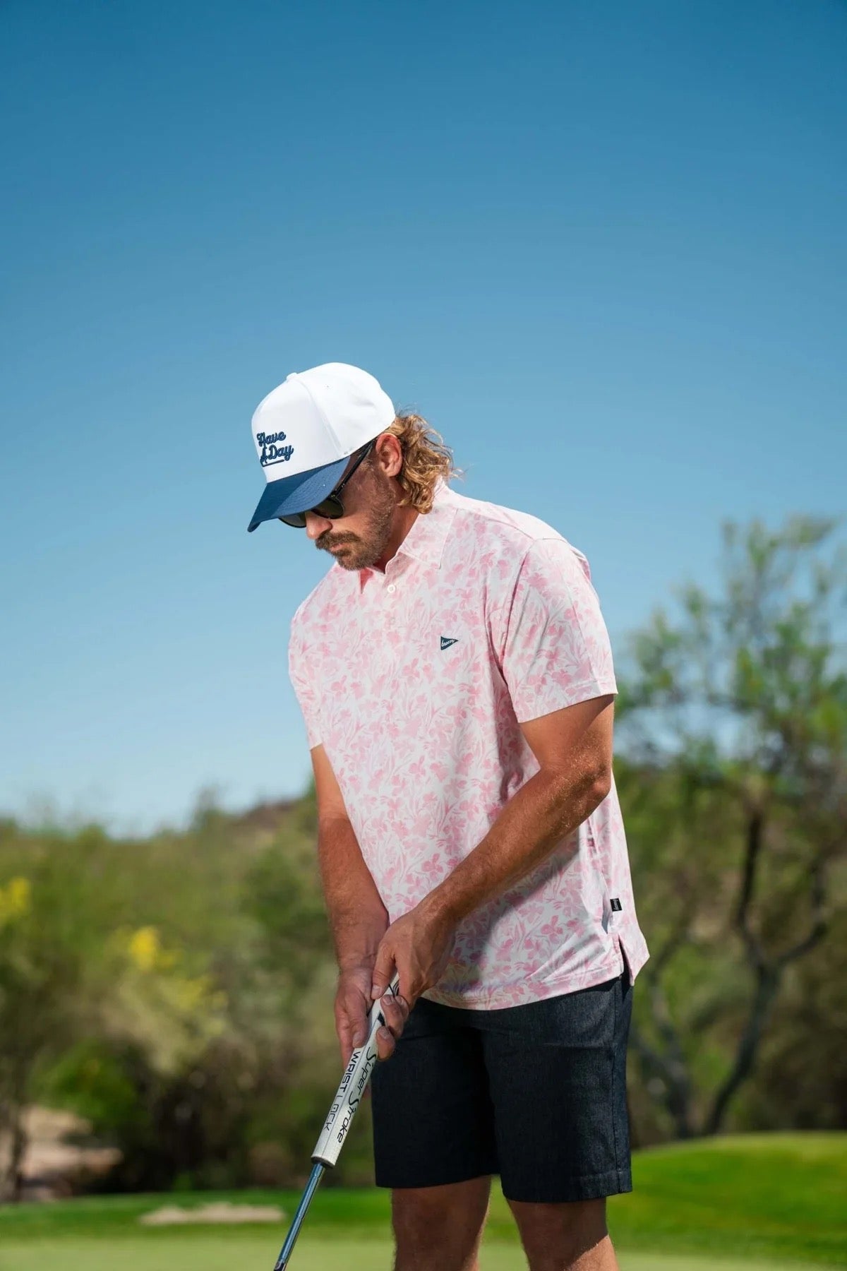 Breezy Performance Polo- The Watercolor Flowers