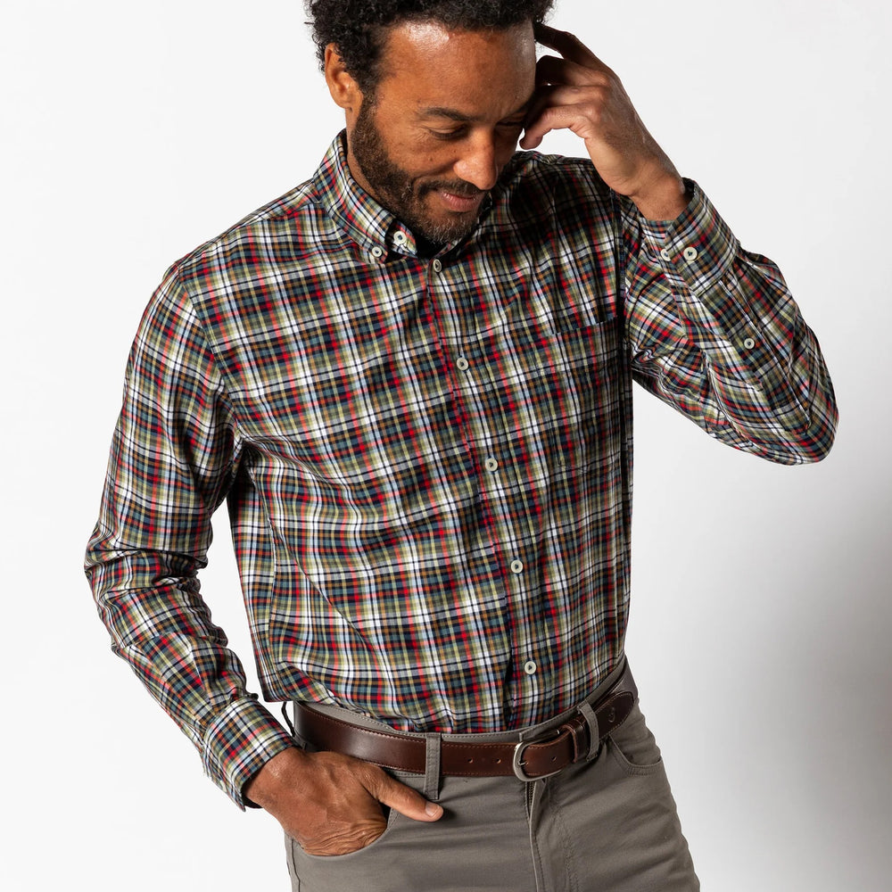 Duck Head Cotton Twill Sport Shirt- Baley (Maritime Blue)