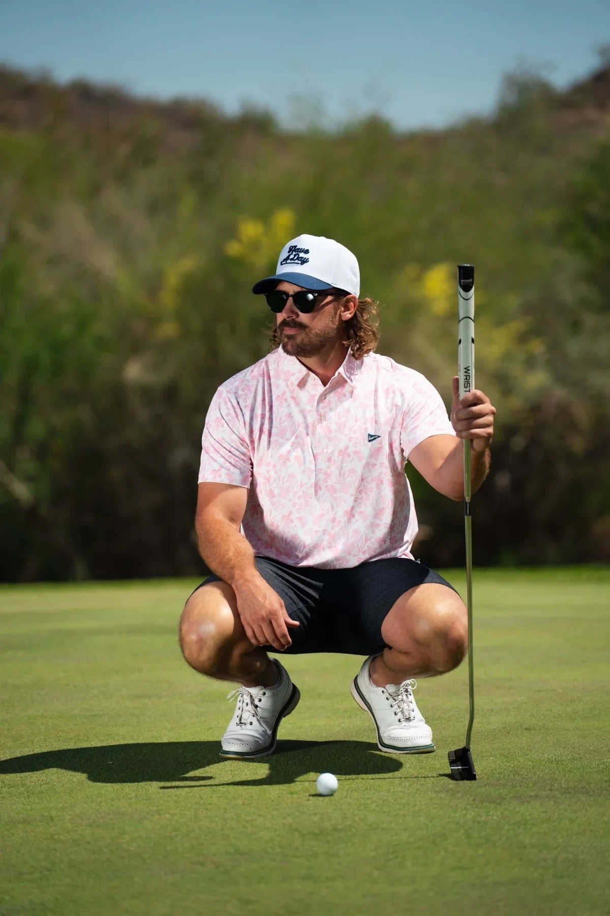 Breezy Performance Polo- The Watercolor Flowers