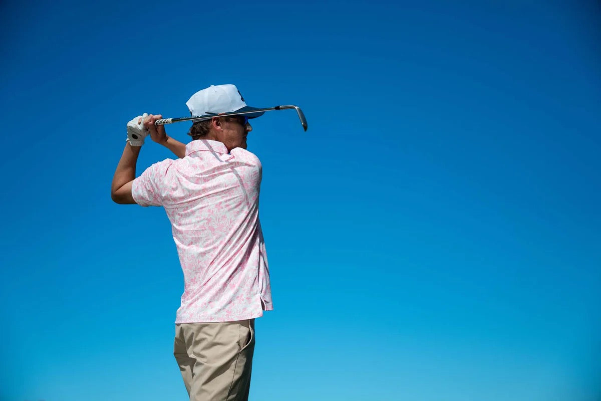 Breezy Performance Polo- The Watercolor Flowers