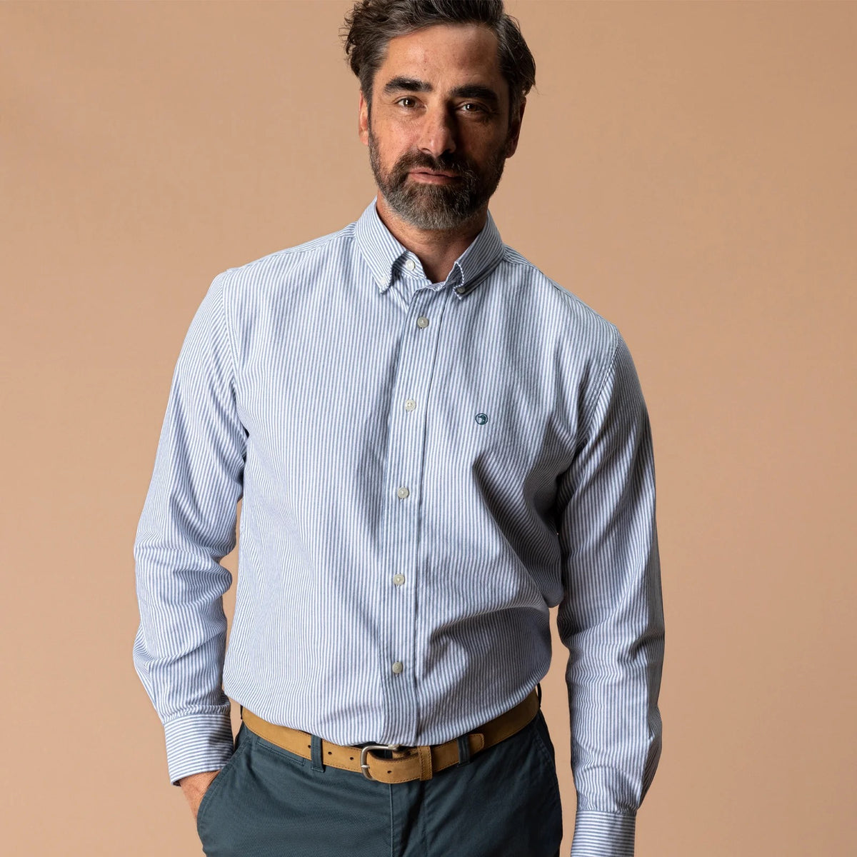 Duck Head Cotton Oxford Sport Shirt - Teal Blue