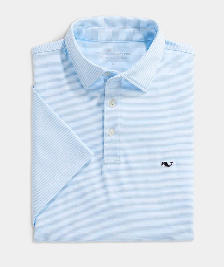 Vineyard Vines Performance St. Jean Stripe Sankaty Polo - Stripe White Cap