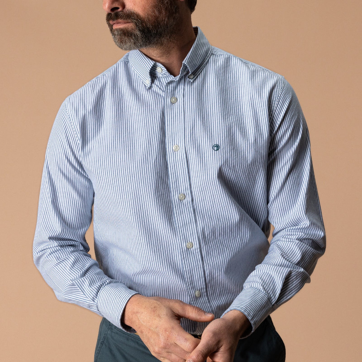 Duck Head Cotton Oxford Sport Shirt - Teal Blue