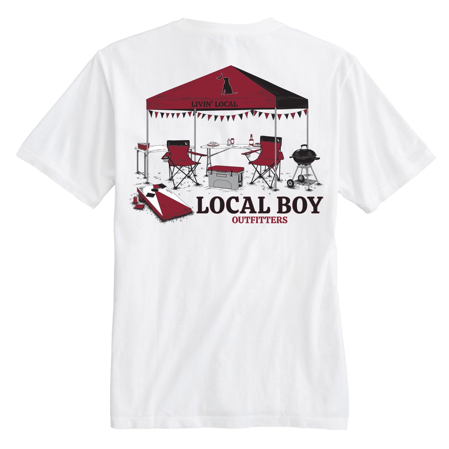 Local Boy Tailgate SS Tee (White/Crimson)