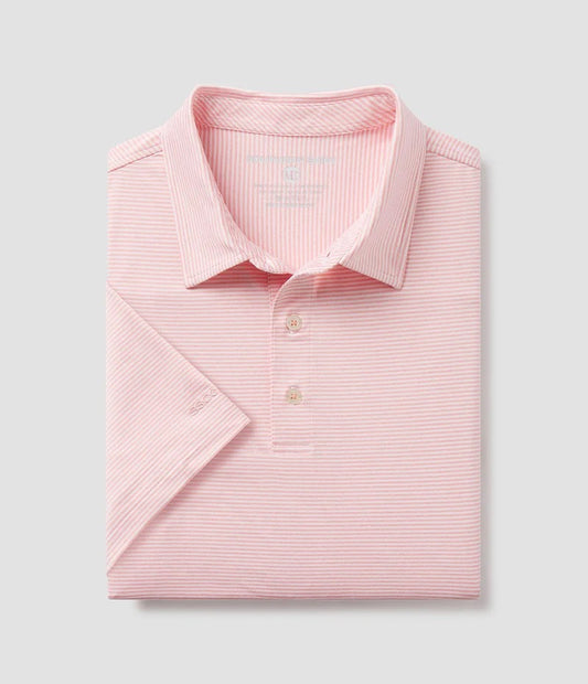 Southern Shirt Heather Madison Stripe Polo - Conch Shell