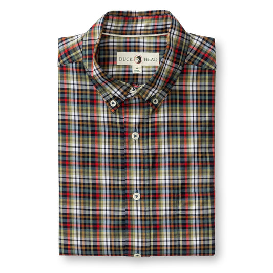 Duck Head Cotton Twill Sport Shirt- Baley (Maritime Blue)