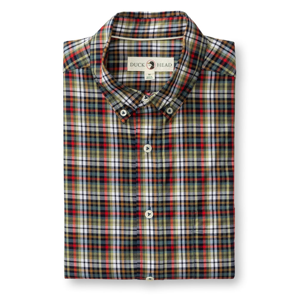 Duck Head Cotton Twill Sport Shirt- Baley (Maritime Blue)