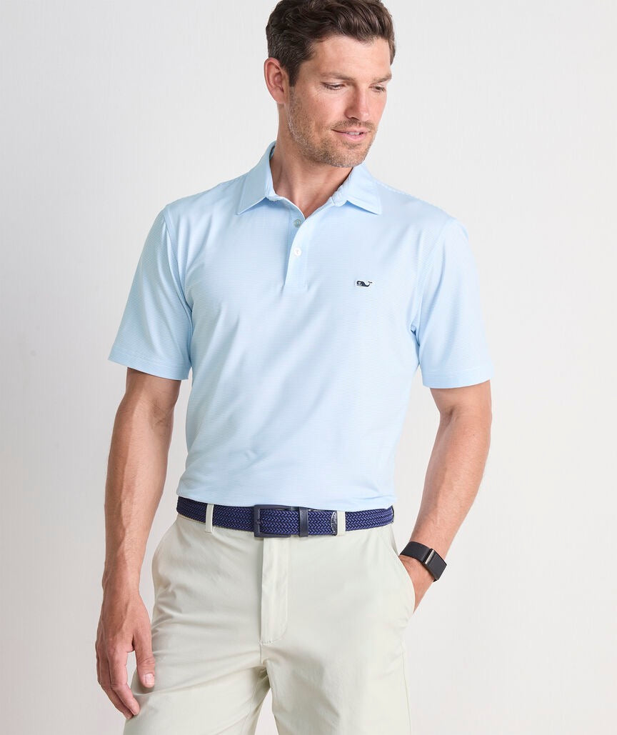 Vineyard Vines Performance St. Jean Stripe Sankaty Polo - Stripe White Cap