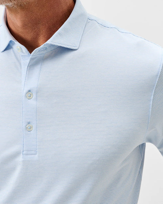 Johnnie-O Performance Jersey Polo Lyndonn Stripe (Gulf Blue)