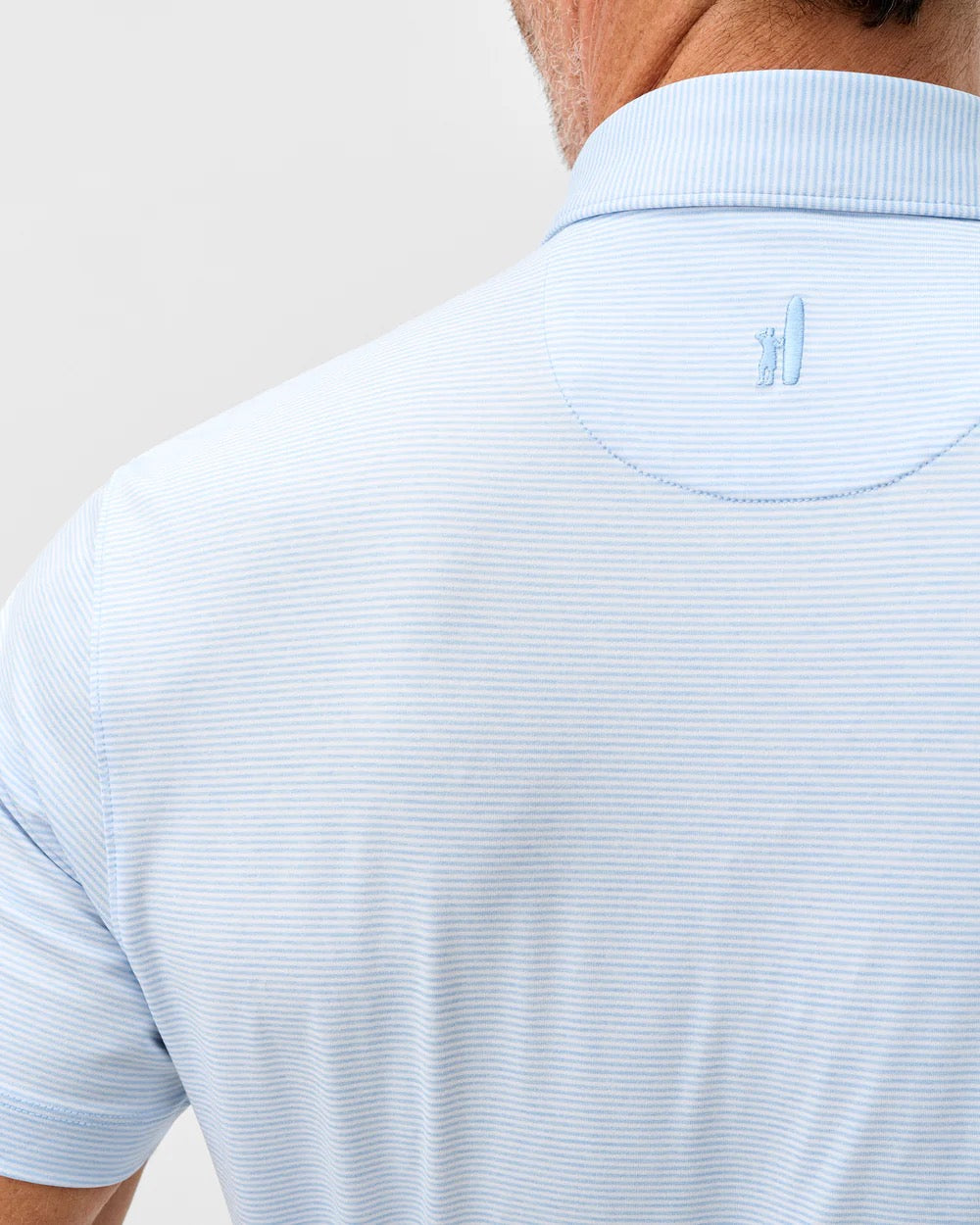 Johnnie-O Performance Jersey Polo- Lyndonn Stripe Gulf Blue