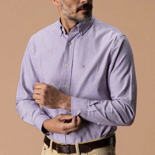 Duck Head Cotton Oxford Sport Shirt - Aubergine