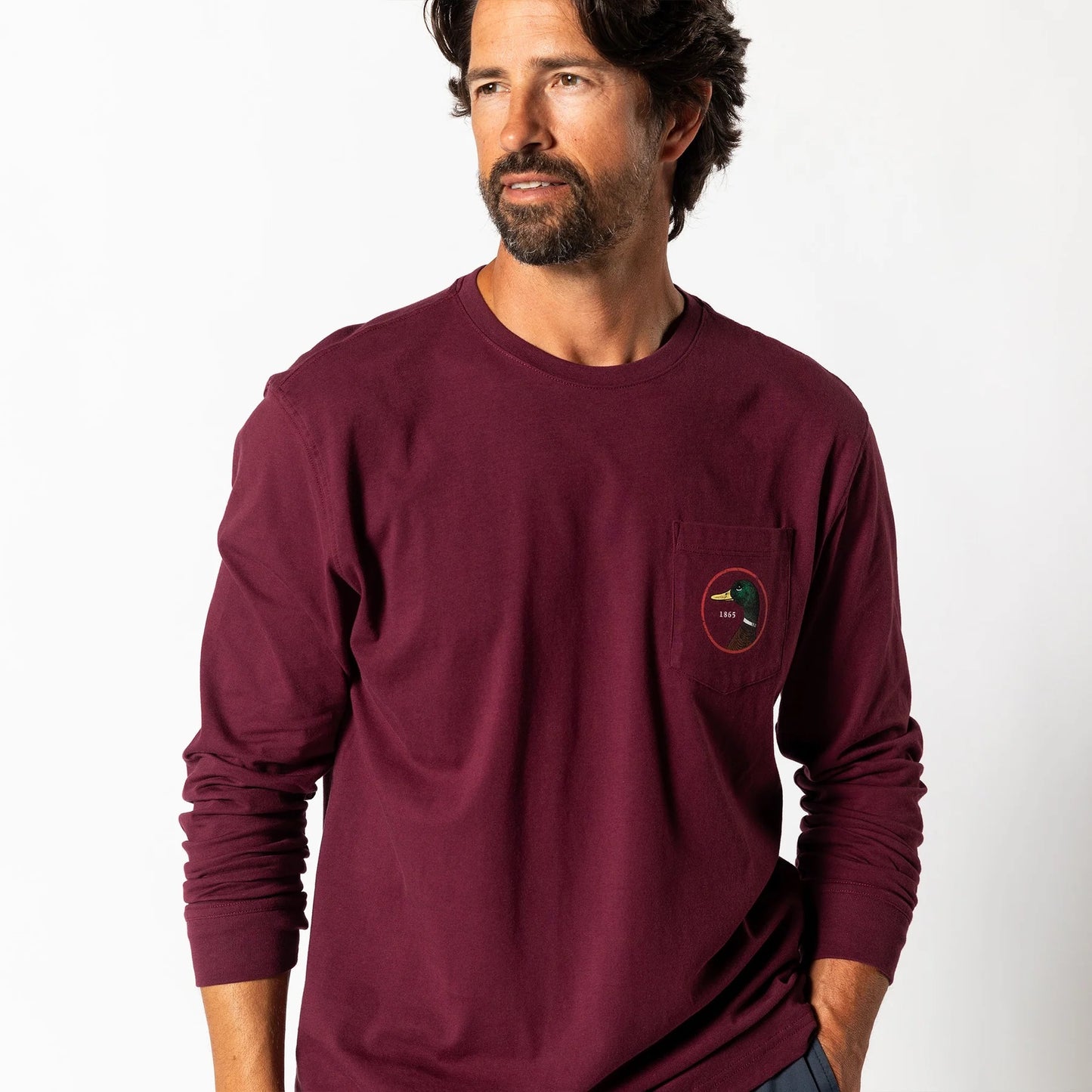 Duck Head Logo Long Sleeve T-Shirt (Fig)