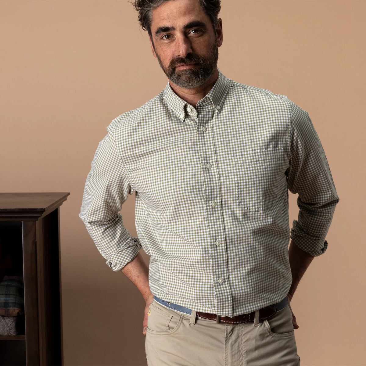 Duck Head Cotton Oxford Sport Shirt - Mossed Stone