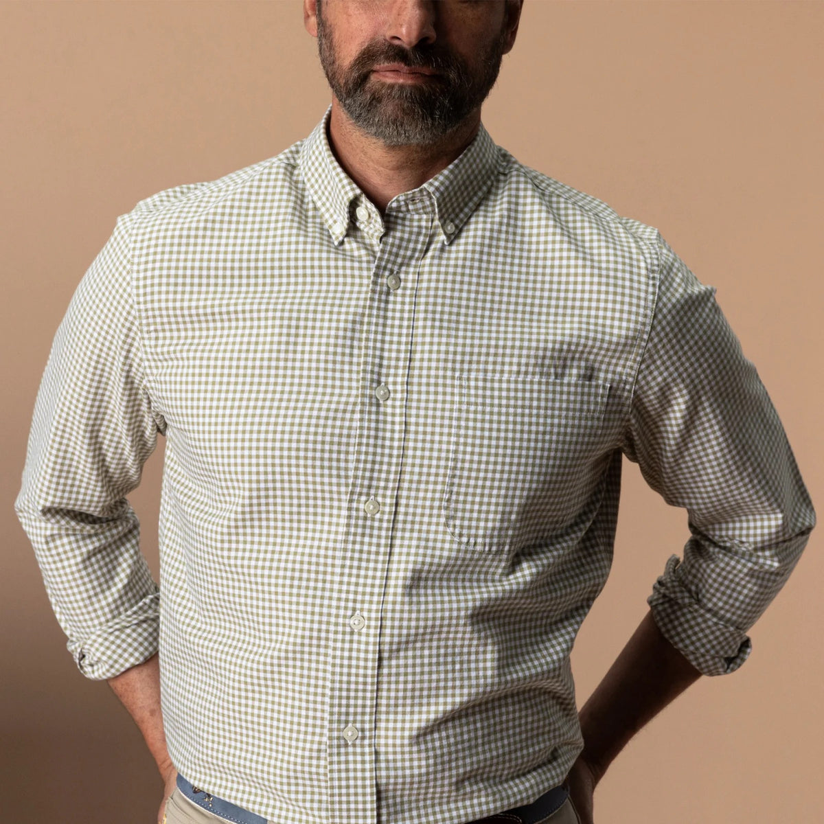 Duck Head Cotton Oxford Sport Shirt - Mossed Stone