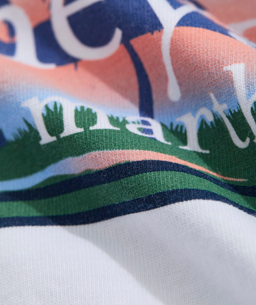 Vineyard Vines Sunset Golf Logo Box Long-Sleeve Pocket Tee - White