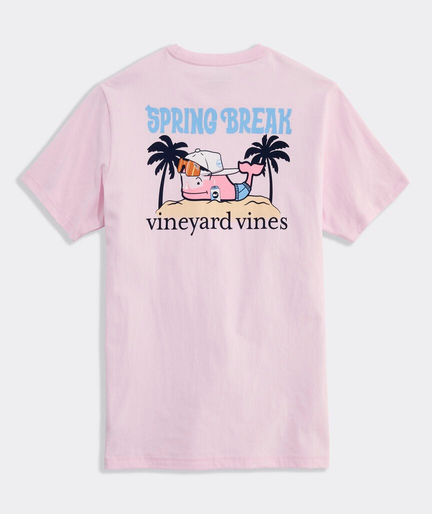 Vineyard Vines Spring Break Whale Short-Sleeve Pocket Tee - Pink Drink