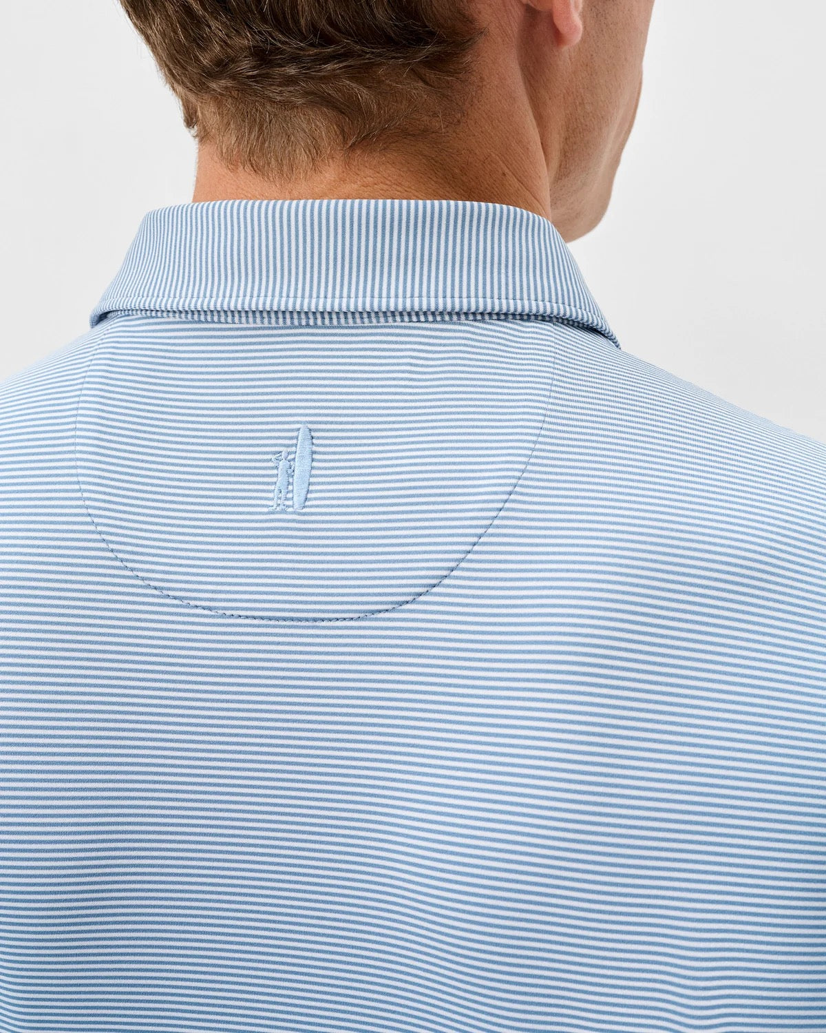 Johnnie-O Performance Jersey Polo- Lyndonn Stripe Carbon Fiber