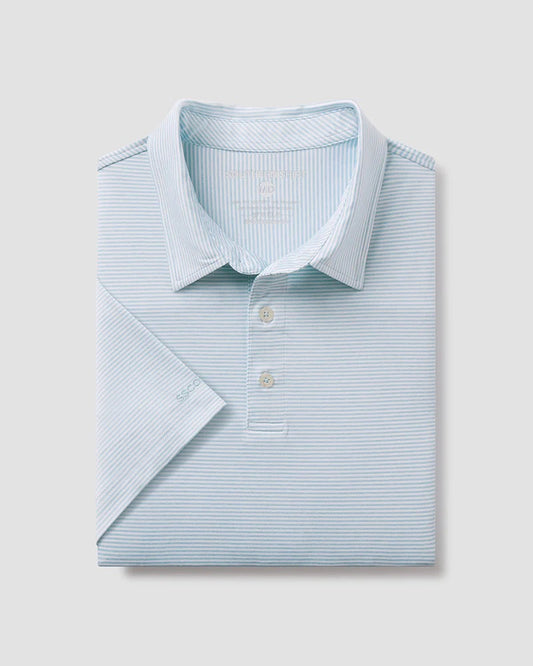 Southern Shirt Heather Madison Stripe Polo- Ocean Breeze