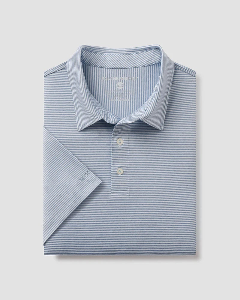 Southern Shirt Heather Madison Stripe Polo- Windsor