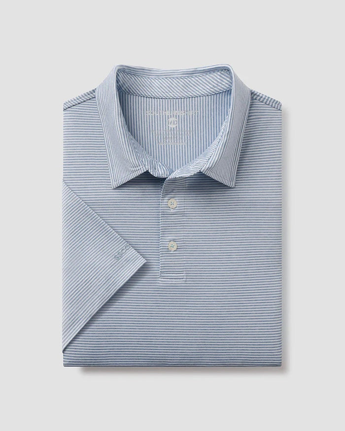 Southern Shirt Heather Madison Stripe Polo- Windsor