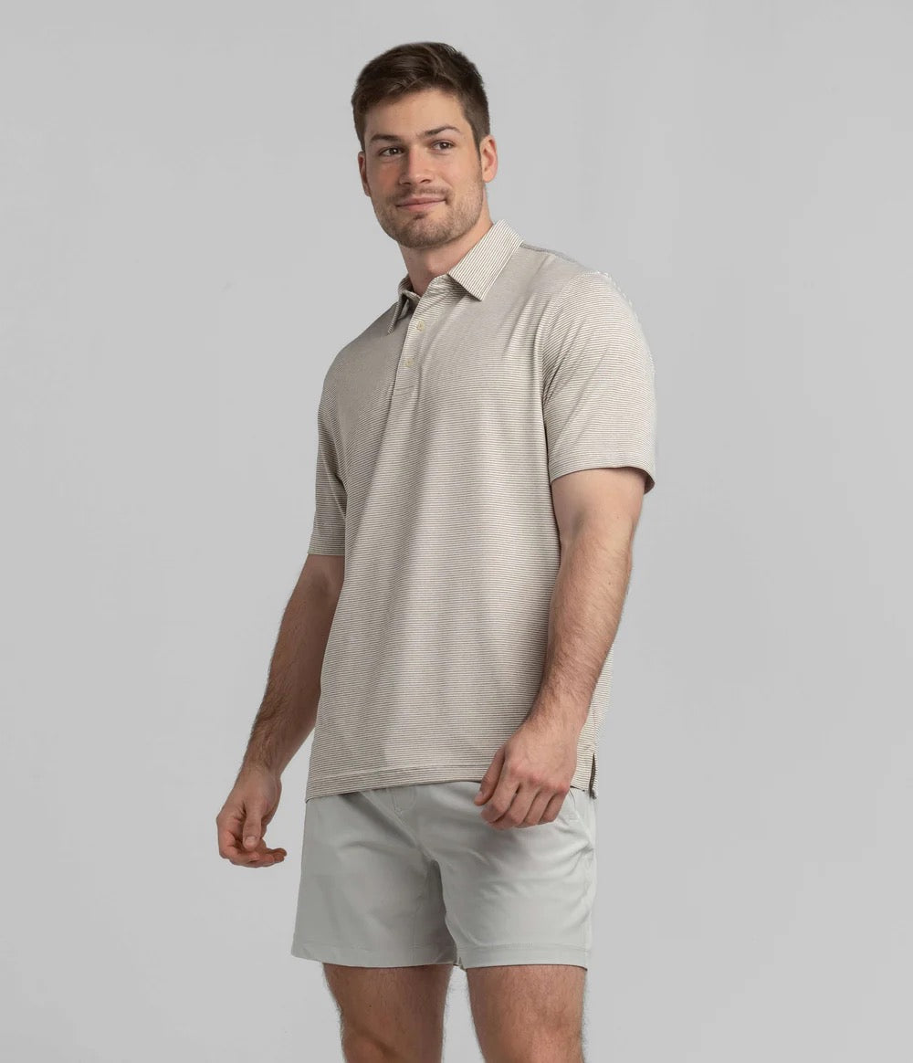 Southern Shirt Heather Madison Stripe Polo- Mojave