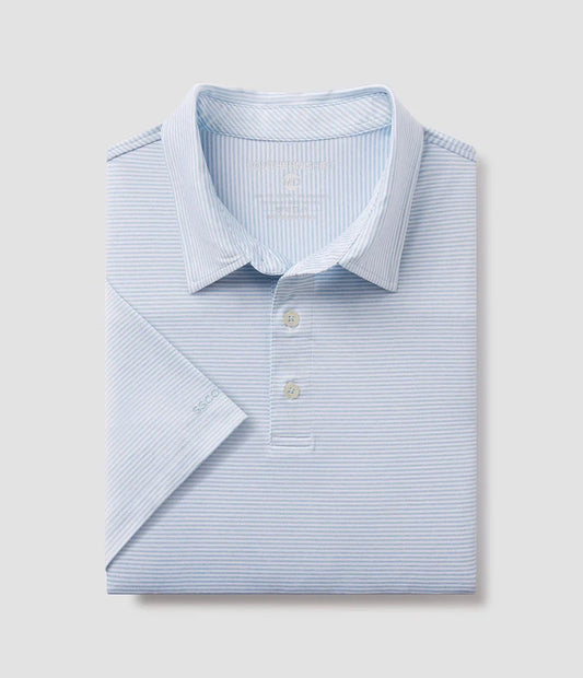 Southern Shirt Heather Madison Stripe Polo - Crystal Lake