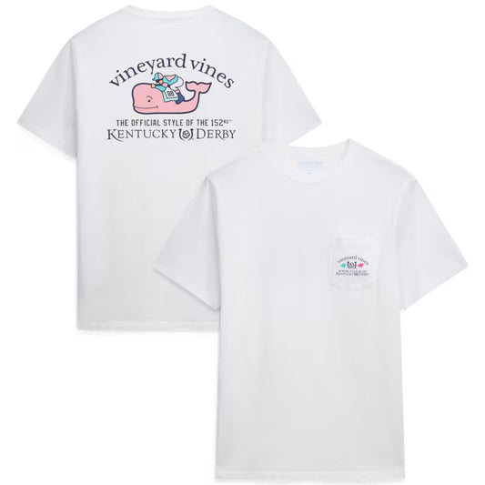 Vineyard Vines Kentucky Derby SS Whale & Jockey Tee - White Cap