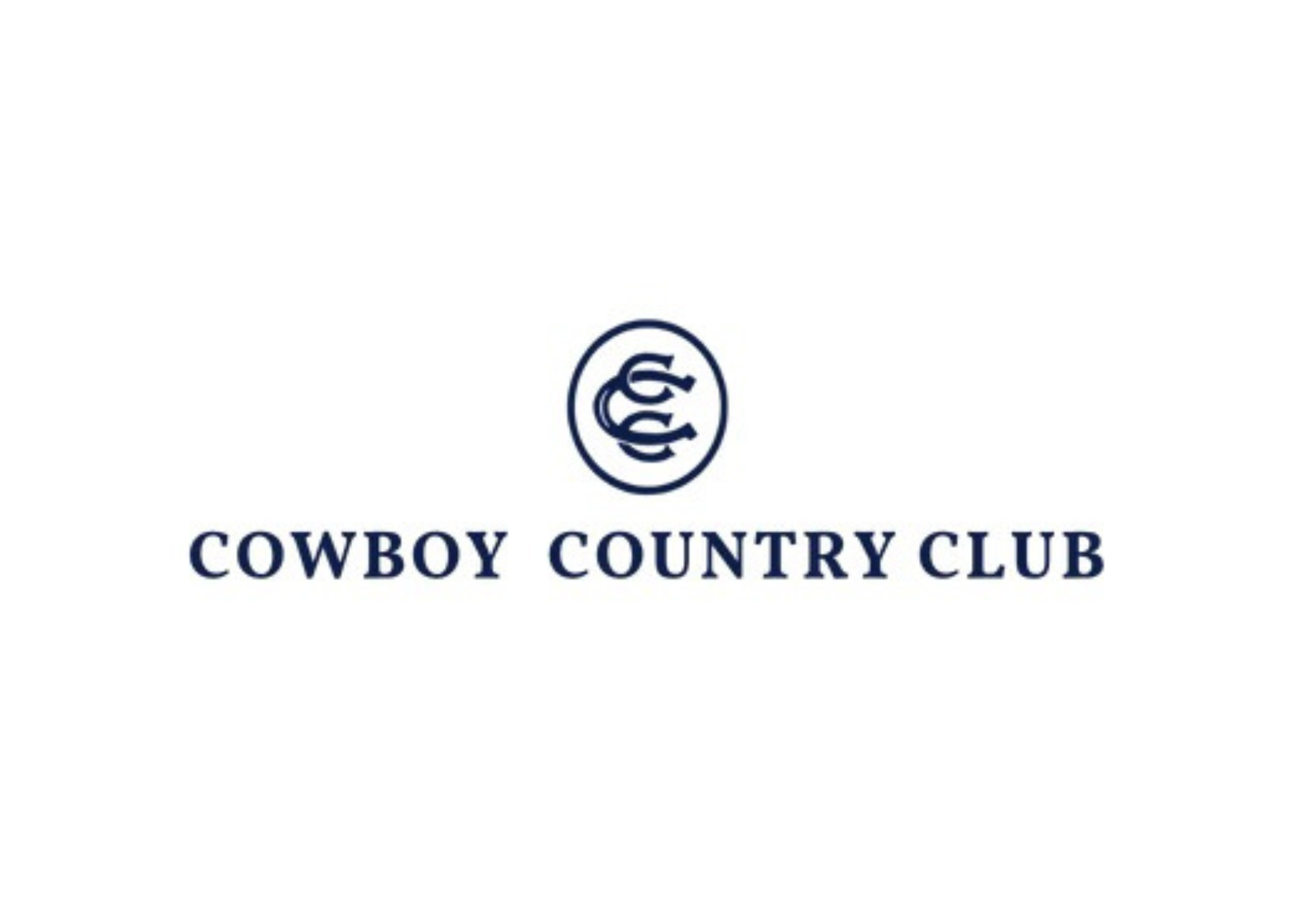 Logo and text 'Cowboy Country Club' on a white background
