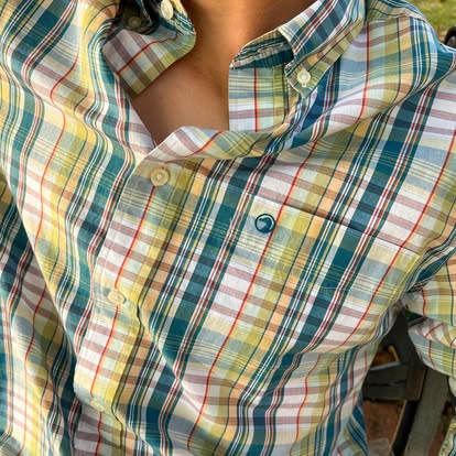 Duck Head Cotton Poplin Sport Shirt Cascade Plaid