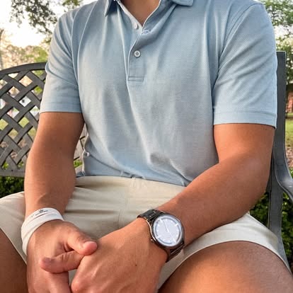 GenTeal Scales Texture Polo- Bluebell